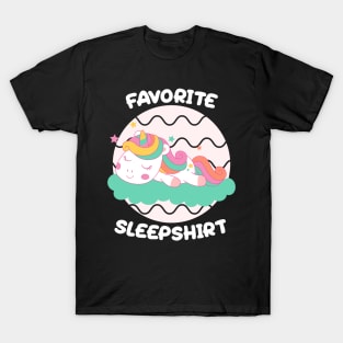 Cute Little Unicorn Sleeping Nap Favorite Sleep time Pajama T-Shirt